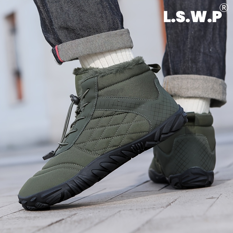 Men's Cozy Fleece-Lined Snow Boots with Reliable Traction